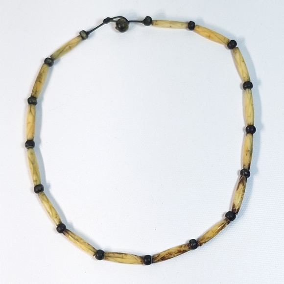 Handcrafted Native American Buffalo Bone Bead Necklace - Picture 3 of 7